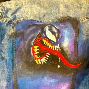 Hand painted Venom on jean jacket